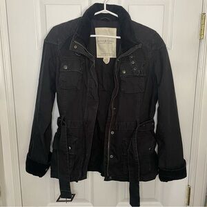 DENIM & Supply Ralph Lauren Black Cargo Jacket Coat 100% Cotton Medium